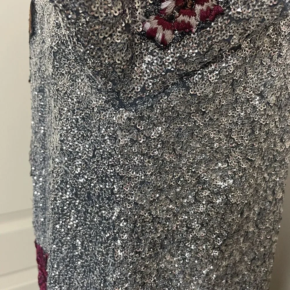 RARE ASO Alexis in Schitt’s Creek Zara Sequin Size Medium Embroidered Dress TV - Picture 6 of 16